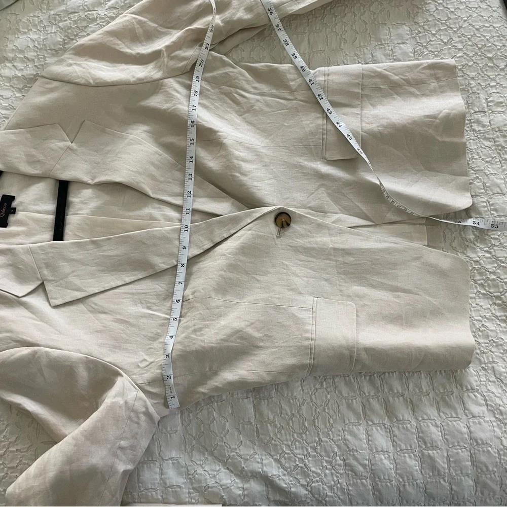 Quince Cream Single-Button Linen Blazer - Picture 9 of 9
